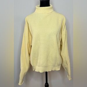 Vintage 80’s Lord Jeff Whaler Rib 100% cotton turtleneck sweater buttercream LRG